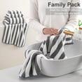 thumbnail image 6 of Smuge 12 Pcs Stripe Family Bath Towels Set - 4 Bath Sheet Towels, 4 Hand Towels, 4 Washcloths, Microfiber Soft Shower Towel for Bathroom Gym Spa(Dark Gray), 6 of 8
