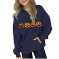 thumbnail image 2 of Nmnitkp Girls Sweatshirt High-Quality Fabric Halloween Print Boys Sweatshirts Pullover Hoodie Kids Long Sleeve Sweatshirts Navy,7 Years, 2 of 4