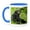 Blue/White, variant on 3drose, Africa, Uganda, Kibale National Park. Young Adult Male Chimpanzee., 11oz Mug