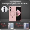 thumbnail image 2 of KOMI for Samsung Galaxy S25+/ S25 Plus Case with Stand, Slim Liquid Silicone Phone Cases for Galaxy S25 Plus Compatible with MagSafe Magnetic Ring Kickstand Case Full Camera Protection, Sandy Pink, 2 of 5