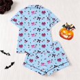 thumbnail image 3 of Elegyee 2 Piece Halloween Pajamas Girls Short Sleeve Top Shorts Sleepwear Pjs, Size 5-6, 3 of 8