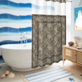 thumbnail image 5 of No Hook Shower Curtain, Grey Boho Shower Curtains for Bathroom with See Through Top Window, Vintage Ethnic Tribe Abstract Art Floral Waterproof & Washable Bath Curtain Small Stall 36"x78", 5 of 9
