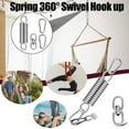 thumbnail image 2 of mnjin swing carabiner swivel suspension 360â° 2 spring hooks chair hanging hook steel tools & home improvement silver, 2 of 9