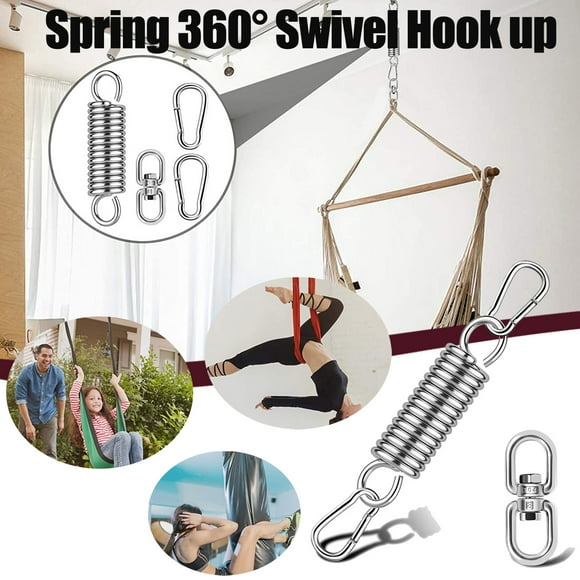 Swing Spring Steel 360° Hanging Chair 2 Carabiner Hooks Suspension Swivel Hook A10856