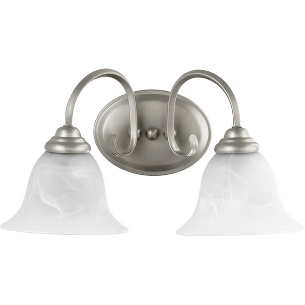 Quorum International 5110 2 64 Spencer 2 Light 17 Inch Classic Nickel Vanity Light Wall Light Walmart Com Walmart Com