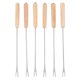 thumbnail image 1 of Stainless Steel Color Coding Chocolate Fountain Cheese Fondue Forks with Oak Wood Handle Heat Resist, 1 of 5