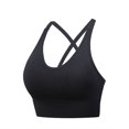 thumbnail image 1 of Sujetador deportivo sin aros de talla grande europeo y americano, estilo chaleco, fruncido, transpirable, a prueba de golpes, para fitness, yoga y deportes, 1 of 6