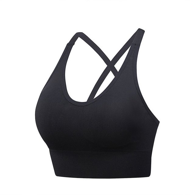 Sujetador deportivo sin aros de talla grande europeo y americano, estilo chaleco, fruncido, transpirable, a prueba de golpes, para fitness, yoga y deportes