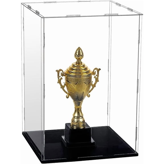 1set Clear Acrylic Display Case Assemble Showcase for Collectibles Display Box Stand with Black Base Dustproof Protection Showcase for Action Figures Statue(8.4x8.4x12 inch; 21.3x21.3x30.5cm) Clear