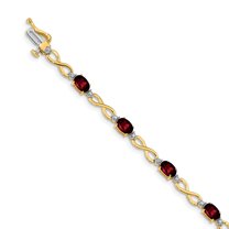 14K Yellow Gold Garnet & Diamond Bracelet