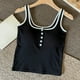 thumbnail image 2 of Camisolas con sujetador incorporado para mujer: camisetas sin mangas con tirantes finos ajustables, capa básica (talla única), 2 of 4