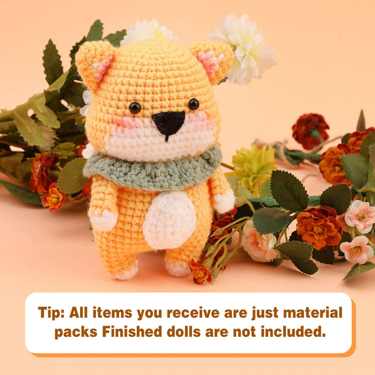 Crochet Kit for Beginners Mini Creative Crochet DIY Mushroom Dog Pengu –  LMKee Crafts