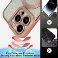 thumbnail image 6 of Compatible with iPhone 14 Pro Max Magnetic Glitter Case,Cute Plating Bling Phone Case Compatible with MagSafe for Women Girls Camera Protector Back Cover for iPhone 14 Pro Max 6.7'' Pink, 6 of 8