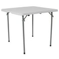 thumbnail image 1 of 34'' Square Bi-Fold Granite White Plastic Folding Table with Carrying Handle, 1 of 5