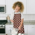 thumbnail image 4 of Red Orange Mushroom Black Pattern Kids Aprons for Girls and Boys,Adjustable Neck Strap Toddler Aprons for Kids Cooking Baking, 4 of 6