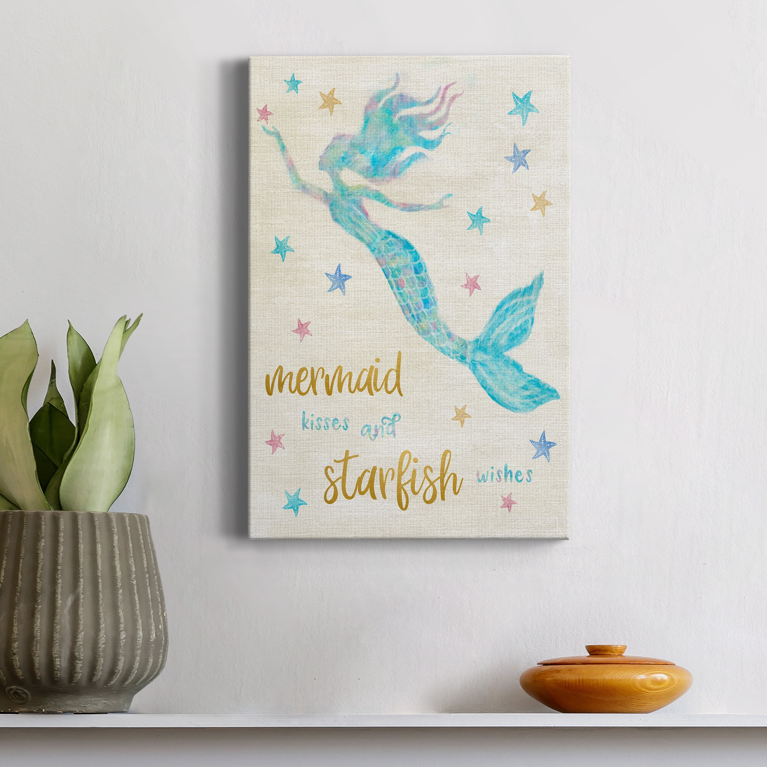 Mermaid Kisses Premium Gallery Wrapped Canvas - Ready to Hang - 8 x 12
