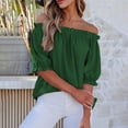 thumbnail image 5 of Bovemsi Oversized Tshirts for Women Comfort Off The Shoulder Puff Short Sleeve Casual Fashion Tops for Women Trendy XXL, 5 of 5
