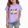 thumbnail image 2 of xaweyi Casual Crew Neck Short Sleeve Tee For Girls Halloween Ghost Pumpkin Cute Cartoon Tshirt, 2 of 6