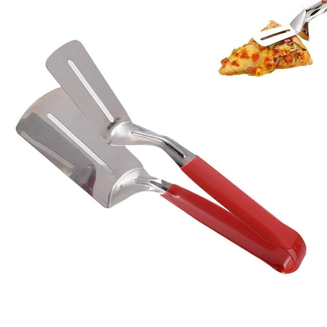 Pince à Gril en Acier Inoxydable, Poignée Extensible Anti-Brûlure Améliorée de 10 Pouces, Pince à Spatule Robuste 2-en-1, Pince à Pelle Multifonctionnelle Double Face, pour Retourner Steak Poisson Pain BBQ