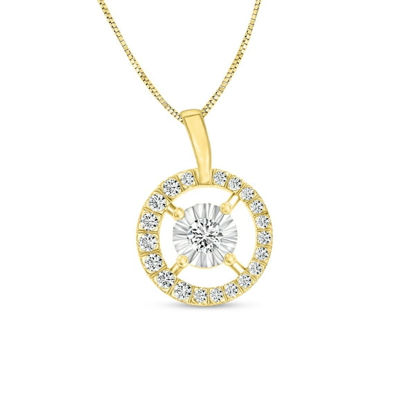 Diamaison 1/6 Cttw Natural White Diamond Fashion Pendant for Adult in 10Ktt Gold