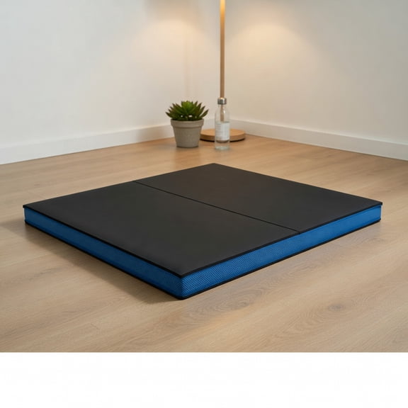 Resenkos Thick Bi-Fold Exercise Gymnastics Mat with Carrying Handles - Black