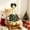 C, variant on Porch Goose Christmas Dress Set, Cloth Red Outfit with Reindeer Antlers, Soft Fabric Easy On-off Design, for 23in Yard Statue Front Door Holiday Decor