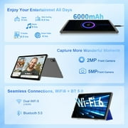 Tablet 10 inch Android 14 Tablets, 6GB RAM 64GB ROM 1TB Expand, Octa-core Processor, 1280x800 LCD Touch Screen, WiFi 6, Dual Camera, BT5.0, 6000mAh Battery