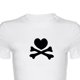 thumbnail image 3 of Camisa de manga corta ajustada blanca con estampado de calavera para mujer: ropa informal moderna y cómoda, talla L, 3 of 5