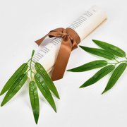 HOMEMAXS 60 Pcs Plastic Bamboo Leaves Fake Artificial Large Simulation Green