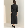thumbnail image 3 of DARING DIVA 3/4 Sleeves Collar V Neck Dress XL Black, 3 of 6