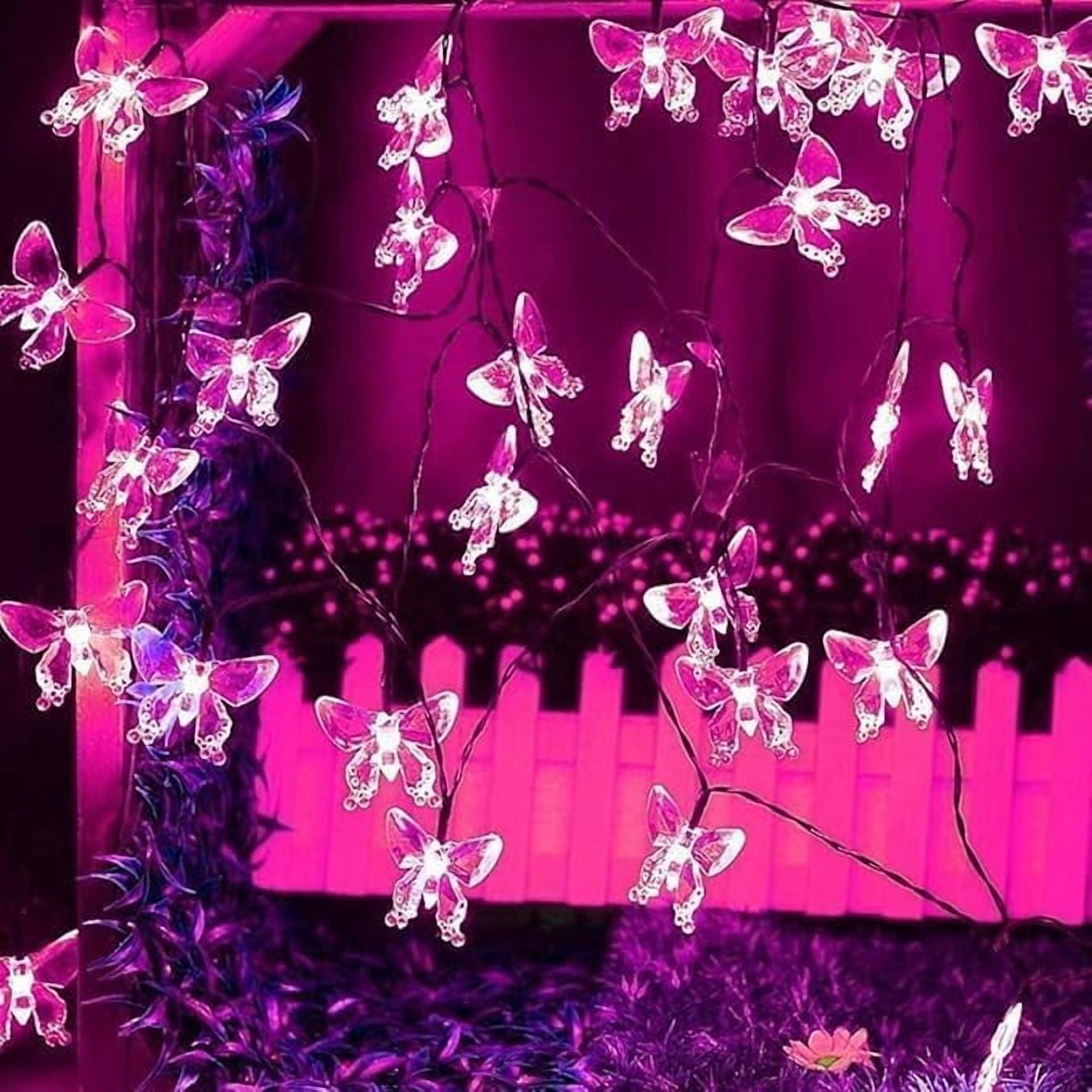 Butterfly String Lights, 5m 20LED Outdoor Solar Powered String Light 8Mode Indoor for Garden Home Wedding Party Christmas Lighting Decoration