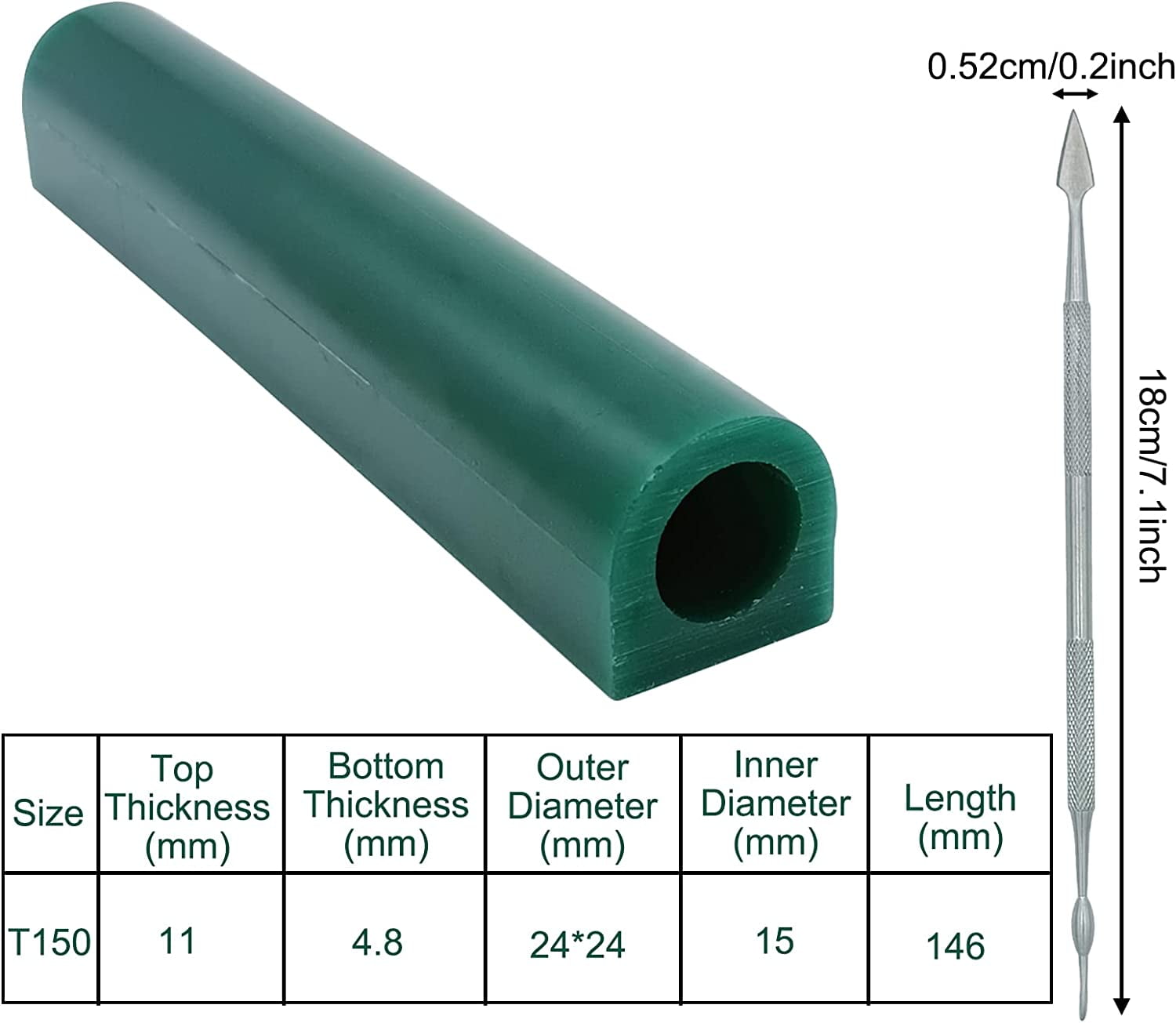 ABCISI 2 Pieces Carving Wax Ring Tube for Making Rings, Lost Wax Casting Supplies Hard Modeling Wax for Jewelry Ring Casting Mold Kit Ring Making with Wax Carving Tool (T150)