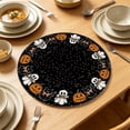 thumbnail image 6 of Deeceymbur 6Pcs Halloween Round Placemats Pumpkin Ghost Print Reusable Fabric Mats Non-Slip Dinner Table Party Tabletop Home Decor, 6 of 6