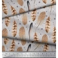 thumbnail image 2 of Soimoi Gray Velvet Fabric Eagle Feather Print Fabric by the Yard 60 Inch Wide, 2 of 3