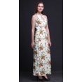 thumbnail image 4 of Bimba Floral Women Printed Crew Neck Side Slits Halter Dress Long Evening Gown-X-Large, 4 of 6