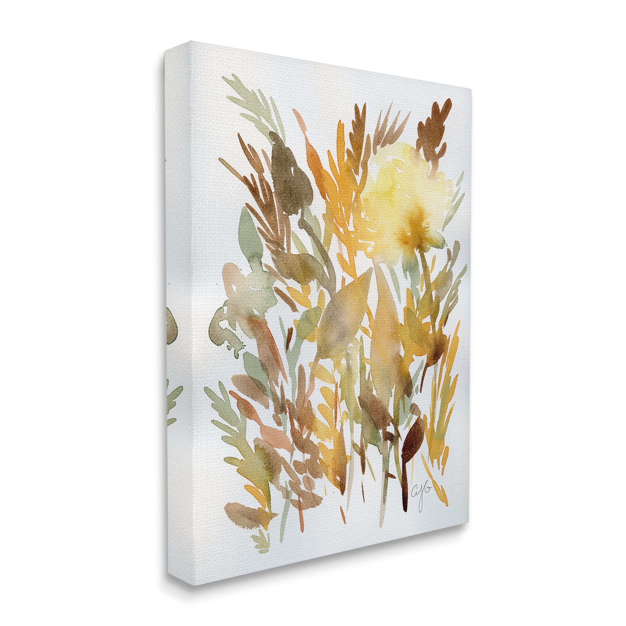 Stupell Industries Abstract Autumnal Herbs Botanical & Floral Painting Gallery Wrapped Canvas Art Print Wall Art, 36 x 48