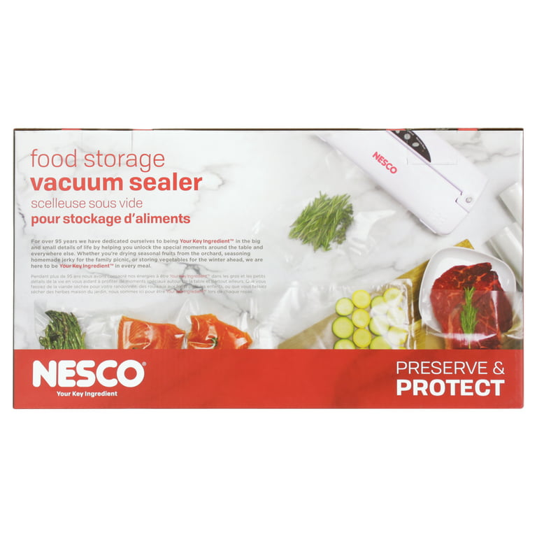 Nesco Food Vacuum Sealer w/ 20 Bags: VS-01 in White