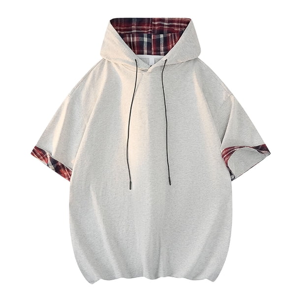 Tops Casual Elegante Sudadera con Capucha de Manga Corta, Sudadera con Capucha de Fibra de Poliéster Casual para Hombres, Lavado de Manos de Verano