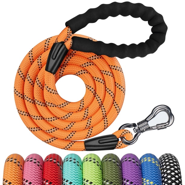 Correa para perro NTR naranja de 0.9 m resistente con mango acolchado