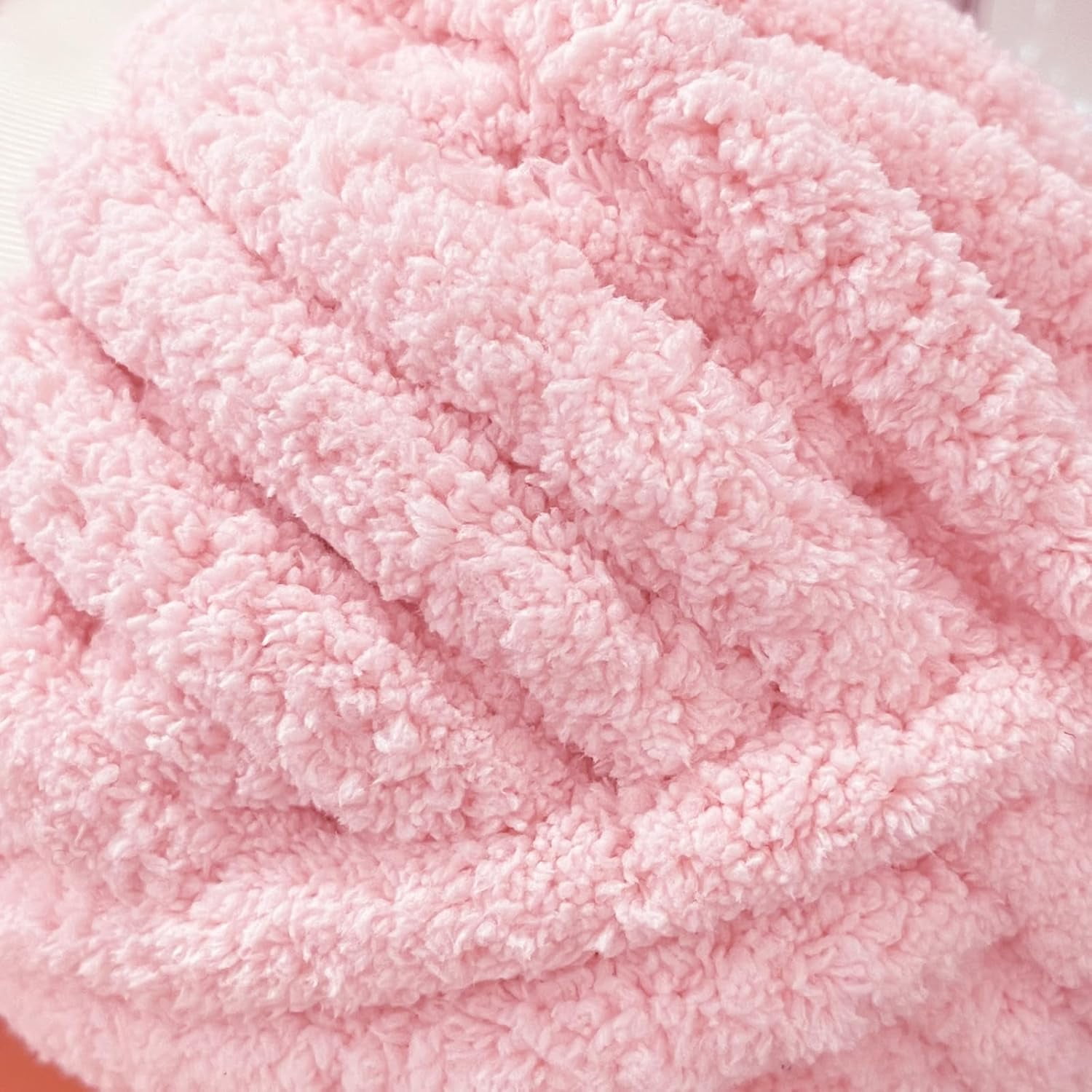Hombys Pink Chunky Chenille Yarn for Crocheting and Knitting, Super Bulky Yarn for Blankets, Soft Plush, 8 Jumbo Packs (27 yds, 8 oz Each)