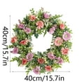thumbnail image 3 of Eespoir Front Door Fragrant Flowers Garlands, Outdoor Flower Porch Decoration, Leaves And Money s Hanging Wreath For Welcome Sign, Patio Decor, Seasonal Greeting(Pink), 3 of 6