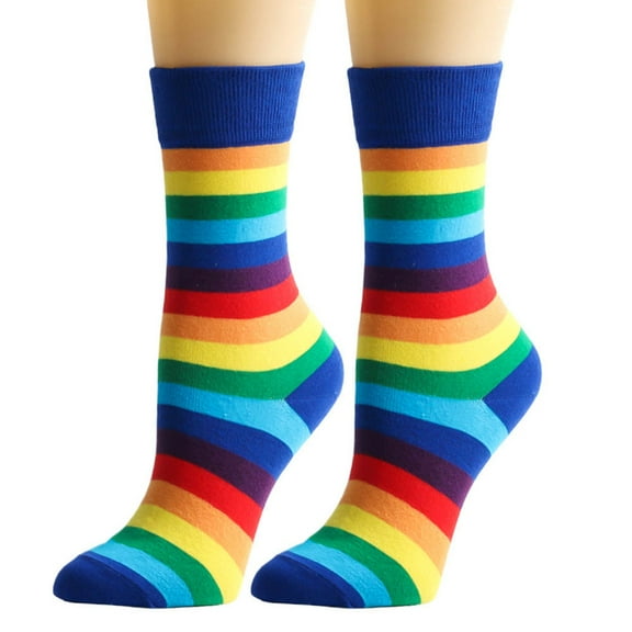 Unisex Cotton Novelty Socks Rainbow Multicolored
