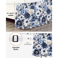 thumbnail image 3 of Blue Flower Wrap Around Bed Skirts for Queen Bed 18" Drop,Bed Skirt with Adjustable Elastic Belt Dust Ruffle Bed Valance for Bedroom Hotel Vintage Ink Rose Floral Spring Botanical Bed Frame Cover, 3 of 7