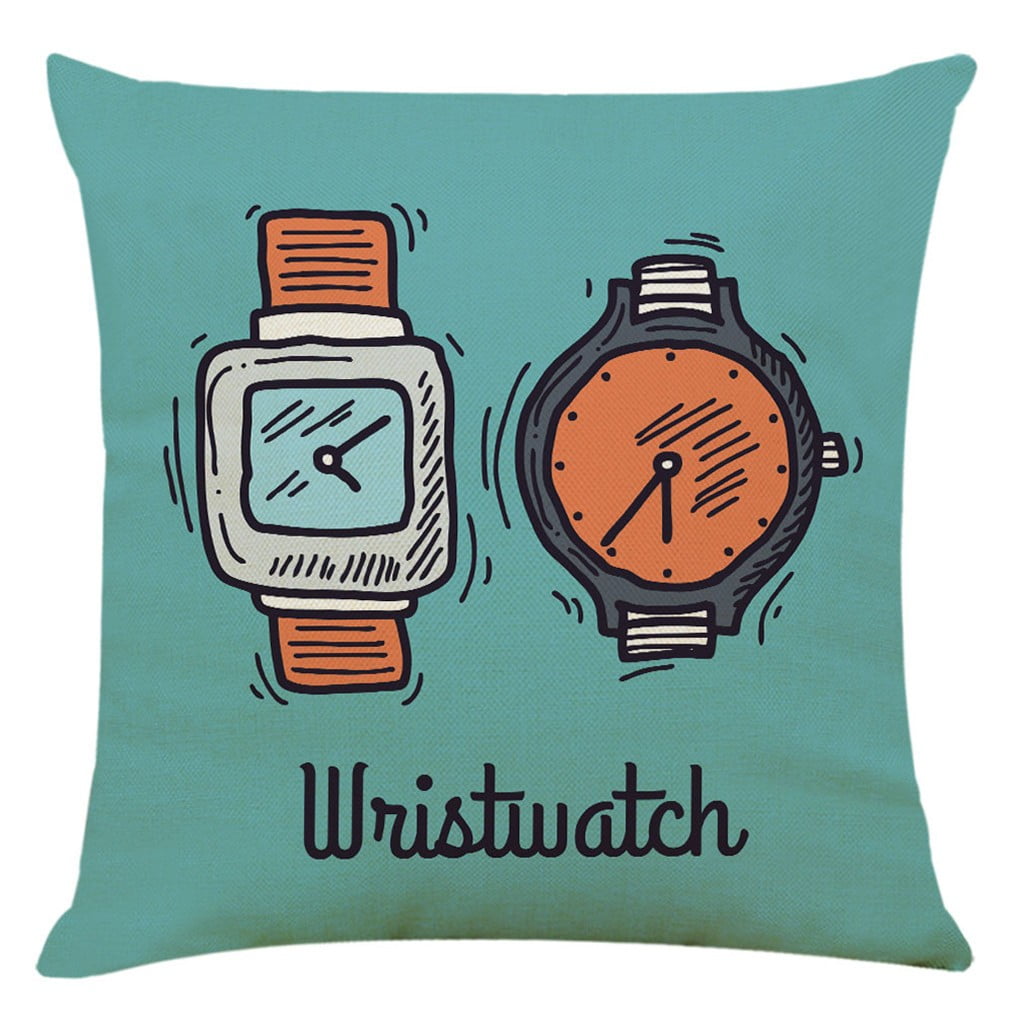 Bowake Home Decor Cushion Cover Time Watch Clock Pillowcase Throw Pillow Covers Walmart Com Walmart Com