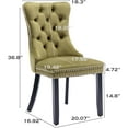 thumbnail image 7 of JESTOP Velvet Dining Chairs Set of 6, Tall Back Side Chair, Modern Upholstered High-end Tufted Side Chair with Button Back Ring, Solid Wood Legs (Olive Green), 7 of 7
