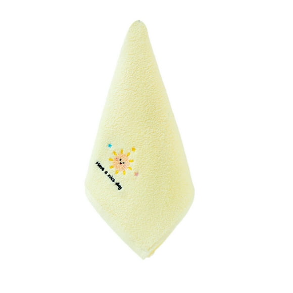 Toalla facial bordada para niños 10x20 pulgadas – suave 100% algodón, absorbente, paño multiusos, diseño de nube de sol estrellado, lavable, suave para piel sensible