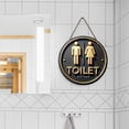 thumbnail image 2 of Bathroom Sign Hanging Wooden Door Restroom Indicator Plaque for Home Living Room Indoor, 2 of 7