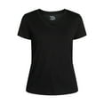thumbnail image 6 of Time and Tru Women's Cotton V-Neck Tee with Short Sleeves, Sizes XS-4X, 6 of 6
