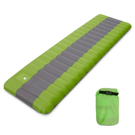 Inflatable Camping Mat Air Sleeping Pad with Built-in Foot Pump Inflating Ground Pad Mat Mattress Camping Backpacking Hiking (Best Sleeping Pad For The Money)