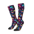 thumbnail image 2 of Vsdgher Skull rainbow color mushroom Print Thigh High Socks Extra Long Stretchy Sock Women Over Knee High Opaque Stocking Daily Wear, 2 of 8